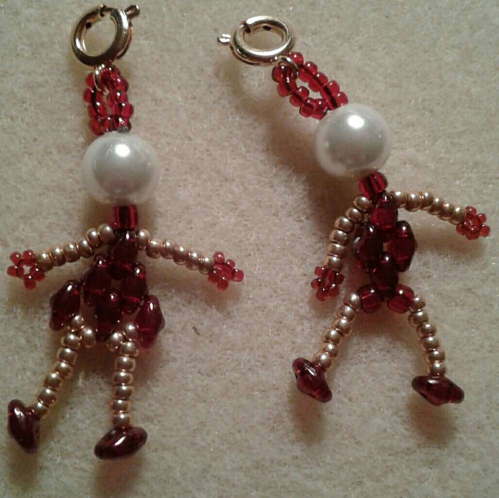 July birthstone beaded boy and girl charm or earrings!!  PRICE IS FIRM